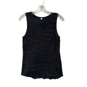 Margaret O’Leary Black Gray White Heathered Ribbed Tank Top